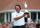 Phil Mickelson lifts the Claret Jug
