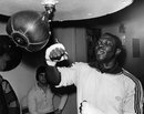 Emile Griffith trains with the speed bag