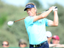 Bernhard Langer tees off on the second hole