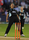 Azhar Mahmood celebrates exuberantly after taking a wicket