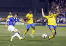 Kevin Mirallas fires in a shot at goal