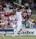 Kevin Pietersen uppercuts to bring up his century