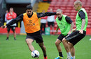 Luis Suarez in an open Liverpool training session