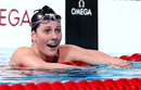 Missy Franklin smiles after winning in the women's 200 -metre backstroke
