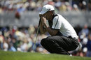 Tiger Woods misses another putt in a poor round