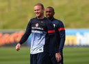 Wayne Rooney in good spirits at England training