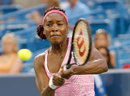 Venus Williams hits a backhand 