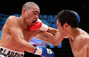Japanese champion Akira Yaegashi lands his right