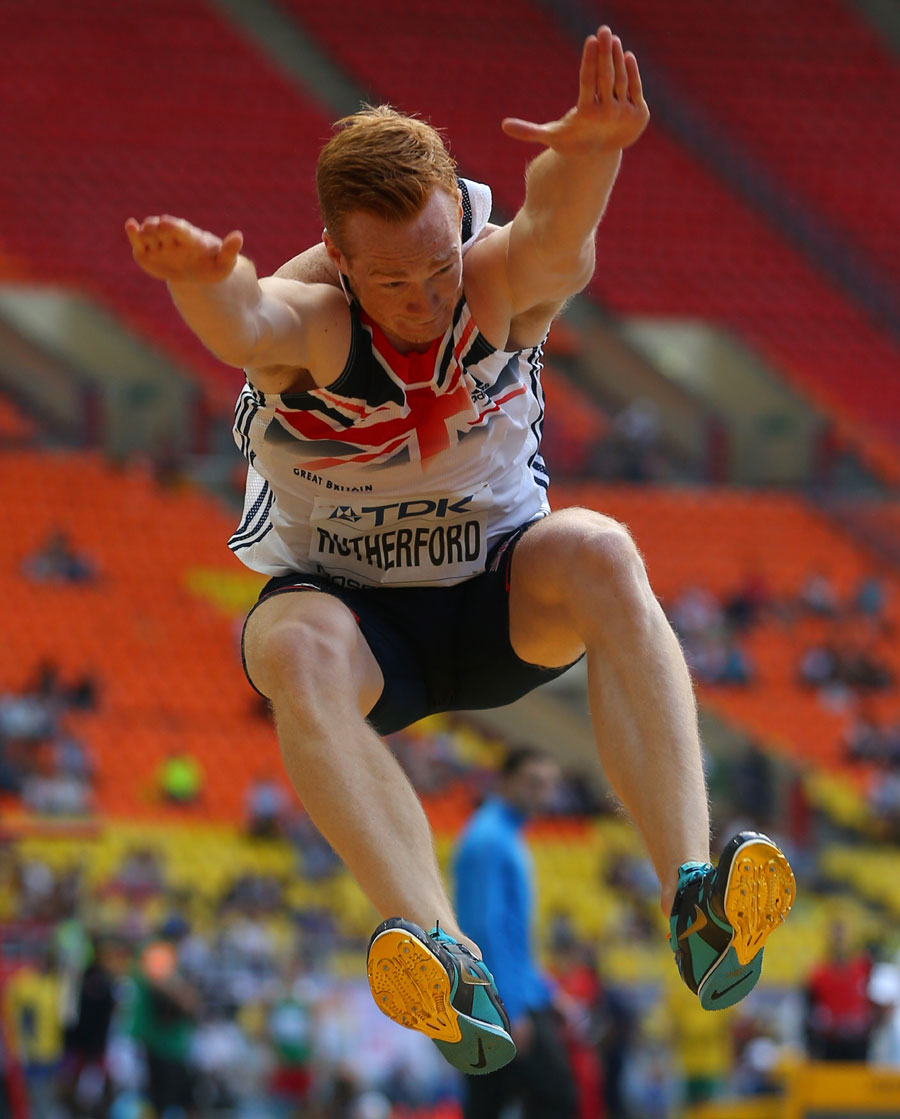 Greg Rutherford  competes in the men's long jump