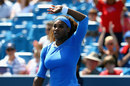 Serena Williams celebrates her win over Eugenie Bouchard