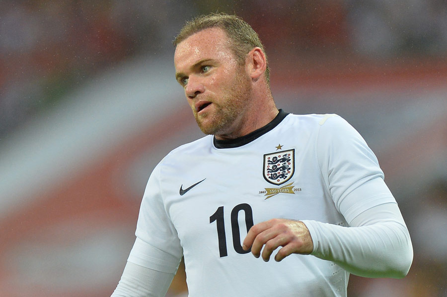 Wayne Rooney looks on at Wembley
