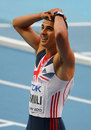 Adam Gemili reacts to his victory