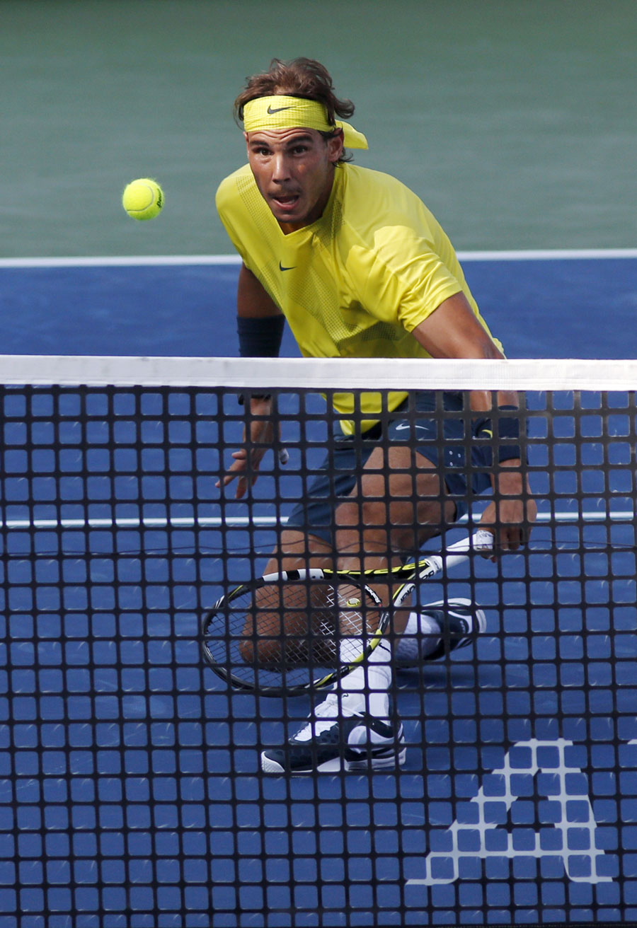 Rafael Nadal keeps his eyes on the ball
