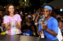 Serena Williams clutches her Emirates Airlines US Open Series trophy