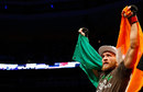 Conor McGregor celebrates following his win against Max Holloway 