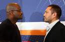 Kubrat Pulev faces Tony Thompson during the press conference for their heavyweight showdown