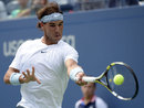 Rafael Nadal concentrates on a forehand