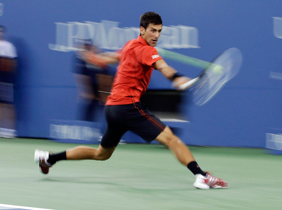 Novak Djokovic in action during his win over Ricardas Berankis