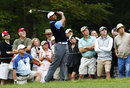 Tiger Woods watches his shot 