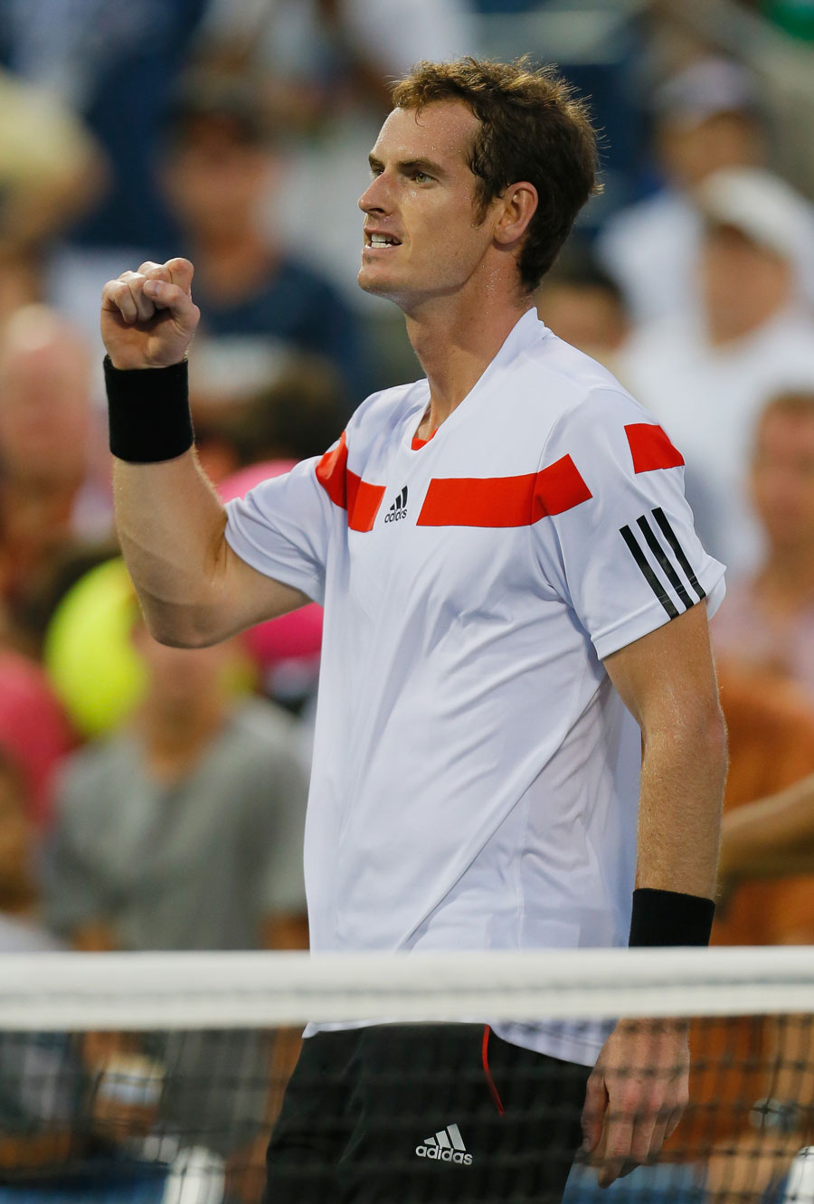Andy Murray celebrates his victory over Leonard Mayer