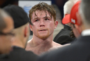 Canelo Alvarez reacts after losing to Floyd Mayweather