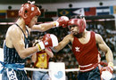 Park Si-Hun under pressure from Roy Jones during the Olympic final 