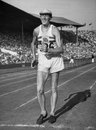 Tebbs Lloyd-Johnson finishes third in the 50 kilometres walk at the 1948 London Olympics