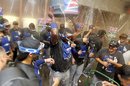The LA Dodgers celebrates title victory in the NL West