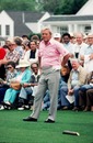 Arnold Palmer stands on the tee
