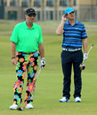 Sir Ian Botham and son Liam practice for this week's Alfred Dunhill Links Championship