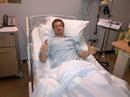 Andy Murray gives the thumbs up after his operation