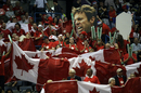 Canadian fans cheers their side on during the Davis Cup semi-final