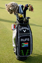 South African billionaire Johann Rupert's golf bag at the Alfred Dunhill Championship