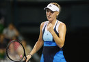 Caroline Wozniacki celebrates booking her place in the quarter-finals of the Pan Pacific Open