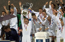 Fernando Hierro lifts the Champions League for Real Madrid