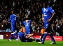 Phil Jagielka is dejected after scoring an own goal