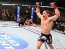Tim Kennedy reacts to his knockout victory over Rafael Natal