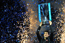 Novak Djokovic holds his trophy aloft