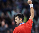 Serbia's Novak Djokovic celebrates a point in the Davis Cup final