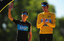 Team Sky's Chris Froome and Bradley Wiggins on the podium