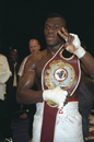 Herbie Hide shows off his WBO Heavyweight Championship belt after defeating Tony Tucker