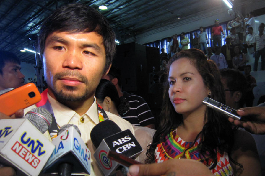 Manny Pacquiao was in high demand as he was questioned by journalists