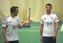 Graeme Swann and James Anderson share a laugh in the nets