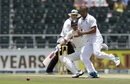 Vernon Philander attempts to field off his own bowling