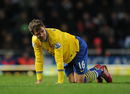 Aaron Ramsey was forced off with a thigh injury