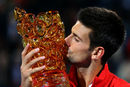 Novak Djokovic kisses the trophy