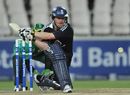 Eoin Morgan hits a reverse sweep against South Africa