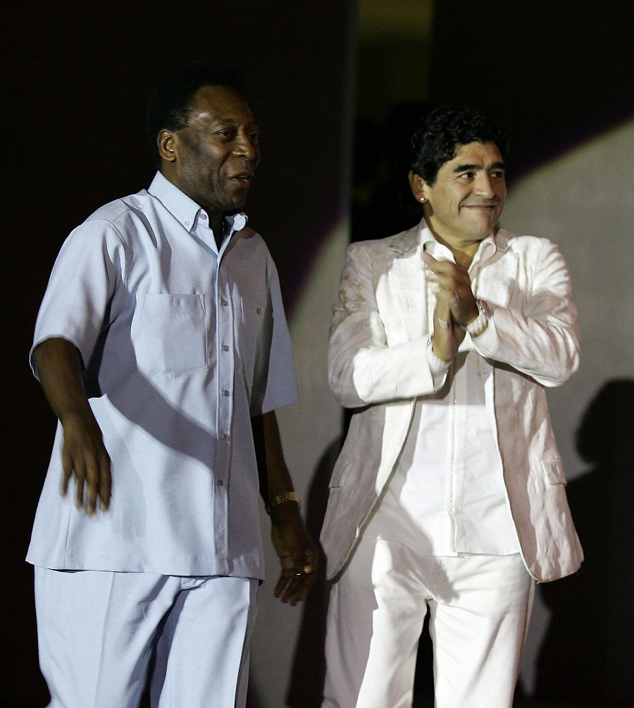 Pele and Maradona attend the inauguration of the ASPIRE Academy of Sports Excellence venue