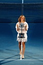 Martina Hingis poses with the Australian Open trophy