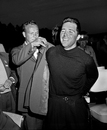 Arnold Palmer presents Gary Player with the green jacket